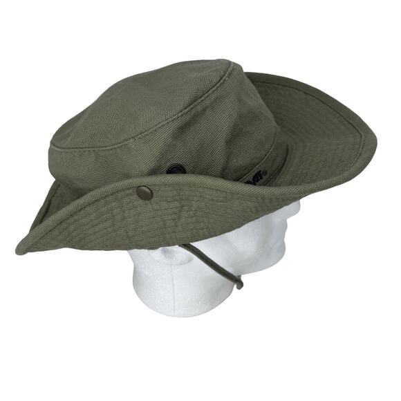 Teva Fishing Hunting Bucket Hat with Chin Strap Embroidered Logo Green One Size - Picture 4 of 11